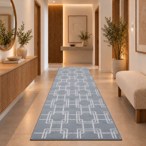 Διάδρομος Velora Βελούδινο Ανάγλυφο Ασημί 80cm VEL02-SILVER-diad
