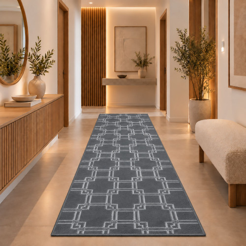Διάδρομος Velora Βελούδινο Ανάγλυφο Γκρι 80cm VEL02-GRAY-diad