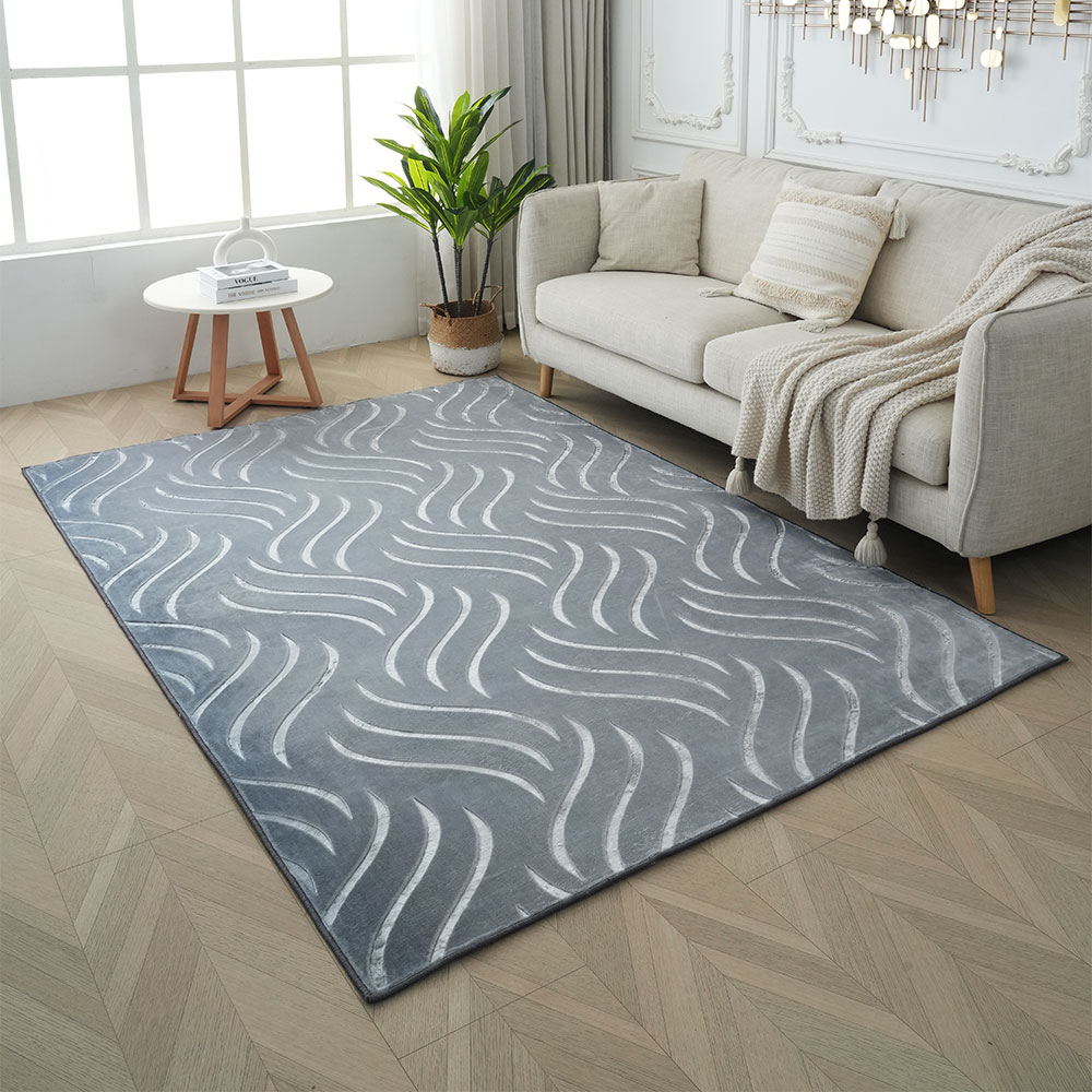 Χαλί Velora Βελούδινο Ανάγλυφο Γκρι 200×300cm VEL01-GREY-200